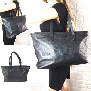 💎ZIPPER💎X-LARGE GUCCI LEATHER TOTE